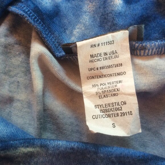 Lily Rose Blue & White Festival Tie Dye Casual Boho Made in USA Maxi Skirt Small - Picture 4 of 5